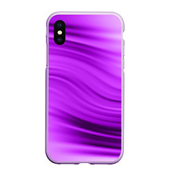 Чехол iPhone XS Max матовый Розово фиолетовый абстрактный узор волны, цвет: 3D-сиреневый