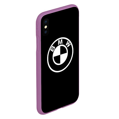 Чехол iPhone XS Max матовый Bmw sport white / 3D-Фиолетовый – фото 2