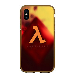 Чехол iPhone XS Max матовый Half life black mesa, цвет: 3D-коричневый