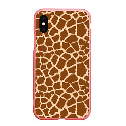 Чехол iPhone XS Max матовый Кожа жирафа - giraffe, цвет: 3D-баблгам