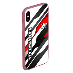 Чехол iPhone XS Max матовый Honda - red and white, цвет: 3D-малиновый — фото 2