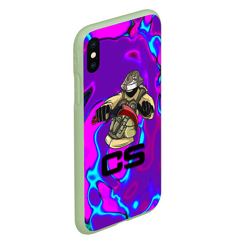 Чехол iPhone XS Max матовый Cs go neon skin / 3D-Салатовый – фото 2