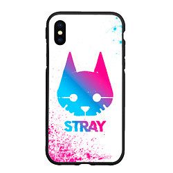 Чехол iPhone XS Max матовый Stray neon gradient style, цвет: 3D-черный