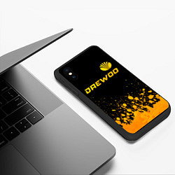 Чехол iPhone XS Max матовый Daewoo - gold gradient: символ сверху, цвет: 3D-черный — фото 2