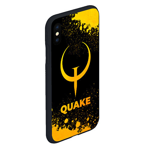 Чехол iPhone XS Max матовый Quake - gold gradient / 3D-Черный – фото 2