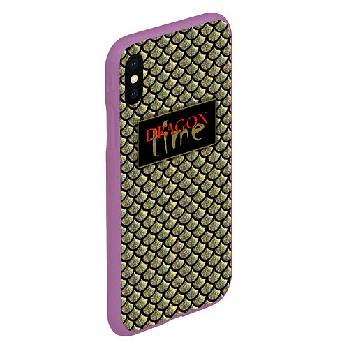 Чехол iPhone XS Max матовый Время дракона 2024 / 3D-Фиолетовый – фото 2