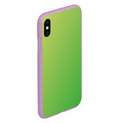 Чехол iPhone XS Max матовый Градиент - зеленый лайм, цвет: 3D-сиреневый — фото 2