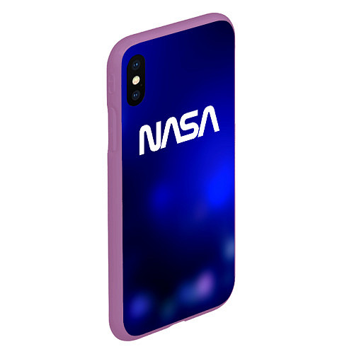 Чехол iPhone XS Max матовый Nasa звёздное небо / 3D-Фиолетовый – фото 2