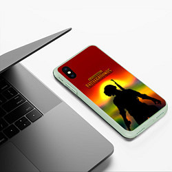 Чехол iPhone XS Max матовый Pubg summer war, цвет: 3D-салатовый — фото 2