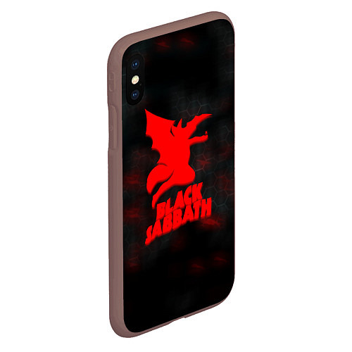 Чехол iPhone XS Max матовый Black Sabbath краски метал / 3D-Коричневый – фото 2