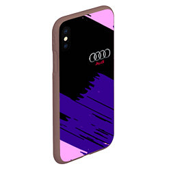 Чехол iPhone XS Max матовый Audi stripes, цвет: 3D-коричневый — фото 2