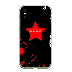 Чехол iPhone XS Max матовый Звезда символ СССР, цвет: 3D-салатовый