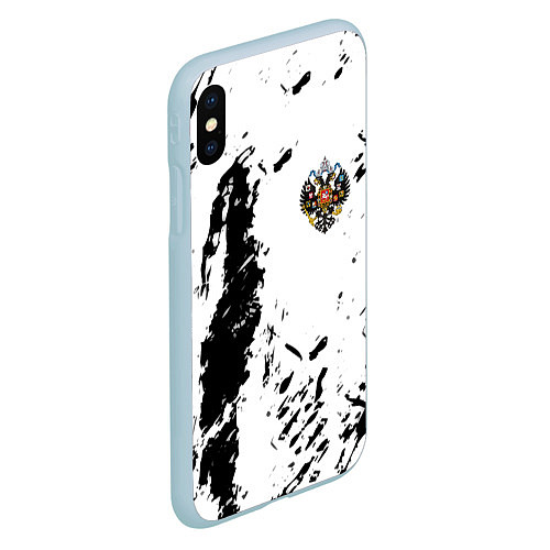 Чехол iPhone XS Max матовый Россия спорт краски герб / 3D-Голубой – фото 2