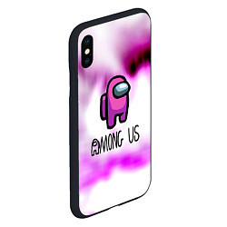 Чехол iPhone XS Max матовый Among us game pink, цвет: 3D-черный — фото 2