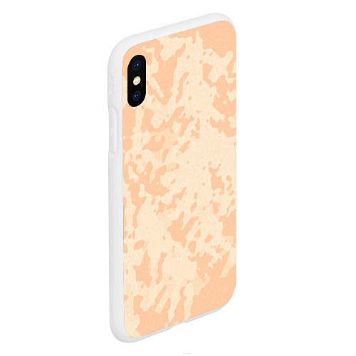 Чехол iPhone XS Max матовый Паттерн бледно-оранжевый / 3D-Белый – фото 2