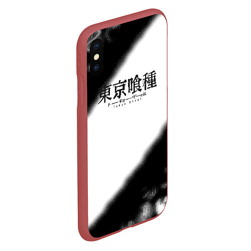 Чехол iPhone XS Max матовый Tokyo Ghoul аниме логотипы / 3D-Красный – фото 2