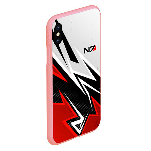 Чехол iPhone XS Max матовый N7 mass effect - white and red / 3D-Баблгам – фото 2