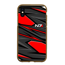 Чехол iPhone XS Max матовый Mass Effect - черно-белый