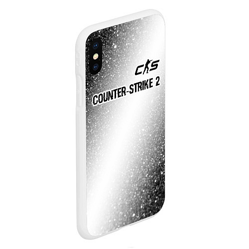 Чехол iPhone XS Max матовый Counter-Strike 2 glitch на светлом фоне: символ св / 3D-Белый – фото 2
