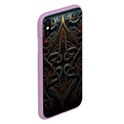 Чехол iPhone XS Max матовый Орнамент в викинг-стиле, цвет: 3D-сиреневый — фото 2