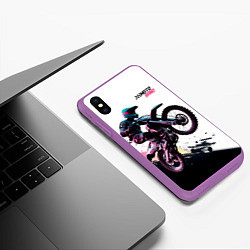 Чехол iPhone XS Max матовый Moto band, цвет: 3D-фиолетовый — фото 2