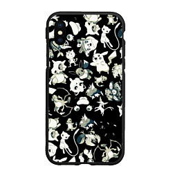 Чехол iPhone XS Max матовый Пикачу и сборник аниме покемонов, цвет: 3D-черный