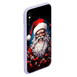 Чехол iPhone XS Max матовый Страшный Санта Клаус, цвет: 3D-светло-сиреневый — фото 2