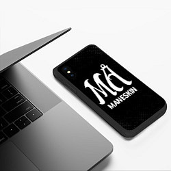Чехол iPhone XS Max матовый Maneskin glitch на темном фоне, цвет: 3D-черный — фото 2