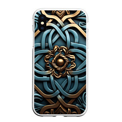 Чехол iPhone XS Max матовый Симметричный орнамент в кельтской стилистике