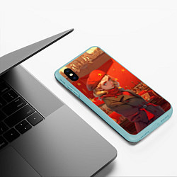 Чехол iPhone XS Max матовый Девушка и интерьер СССР, цвет: 3D-мятный — фото 2
