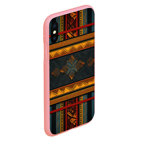 Чехол iPhone XS Max матовый Этнический рисунок в полоску / 3D-Баблгам – фото 2