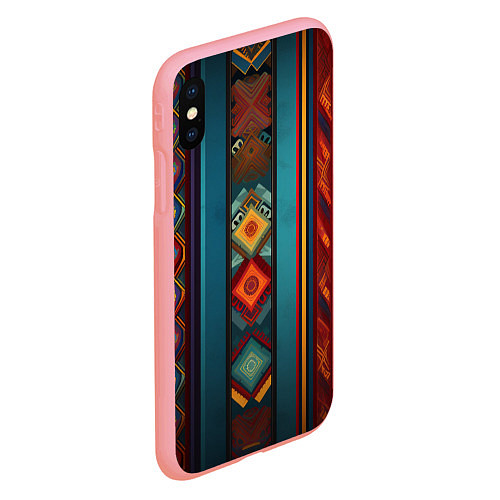 Чехол iPhone XS Max матовый Этнический орнамент в вертикальную полоску / 3D-Баблгам – фото 2
