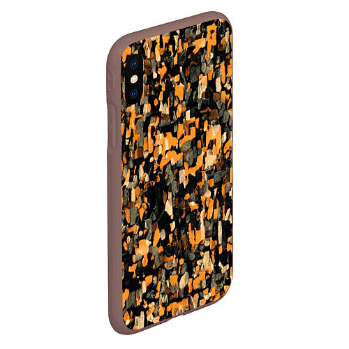 Чехол iPhone XS Max матовый Мазки коричневой краски / 3D-Коричневый – фото 2