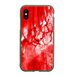 Чехол iPhone XS Max матовый Кровь на белом