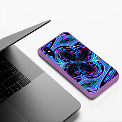 Чехол iPhone XS Max матовый Абстракция neon, цвет: 3D-фиолетовый — фото 2