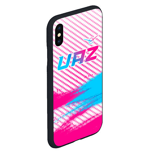 Чехол iPhone XS Max матовый UAZ neon gradient style посередине / 3D-Черный – фото 2