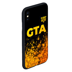 Чехол iPhone XS Max матовый GTA - gold gradient посередине, цвет: 3D-черный — фото 2