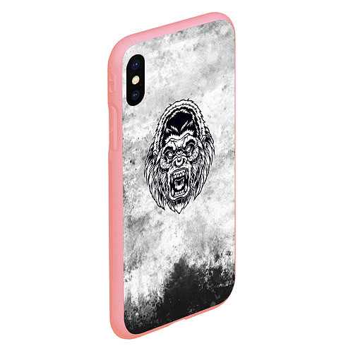 Чехол iPhone XS Max матовый Texture - разозленная горилла / 3D-Баблгам – фото 2