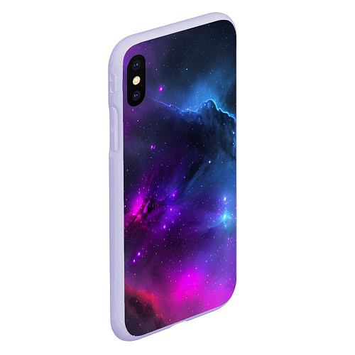 Чехол iPhone XS Max матовый Бескрайний космос фиолетовый / 3D-Светло-сиреневый – фото 2