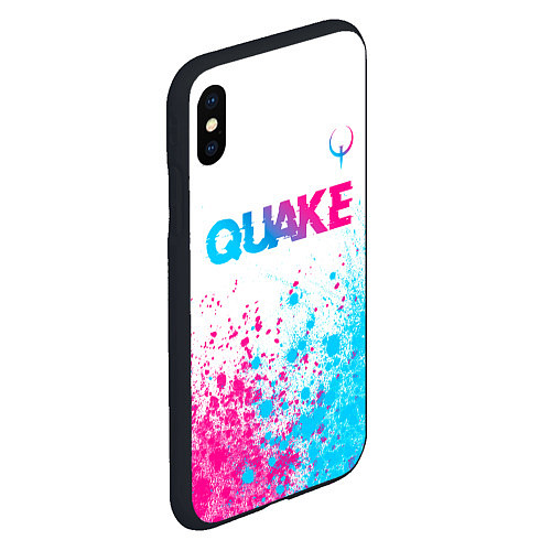 Чехол iPhone XS Max матовый Quake neon gradient style посередине / 3D-Черный – фото 2