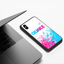 Чехол iPhone XS Max матовый Quake neon gradient style посередине, цвет: 3D-черный — фото 2