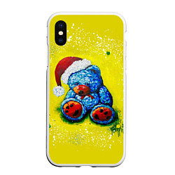 Чехол iPhone XS Max матовый Плюшевый синий Санта