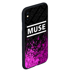 Чехол iPhone XS Max матовый Muse rock legends посередине, цвет: 3D-черный — фото 2