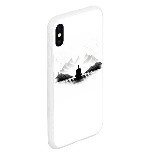 Чехол iPhone XS Max матовый Умиротворение / 3D-Белый – фото 2