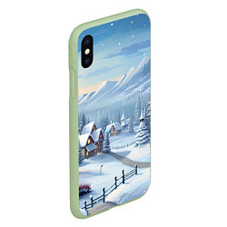 Чехол iPhone XS Max матовый Зимнее настроение, цвет: 3D-салатовый — фото 2