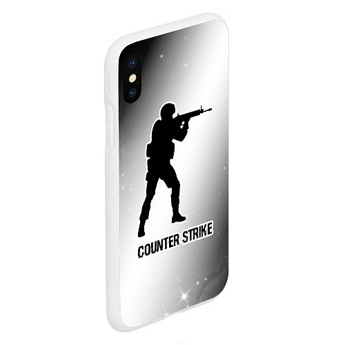 Чехол iPhone XS Max матовый Counter Strike glitch на светлом фоне / 3D-Белый – фото 2