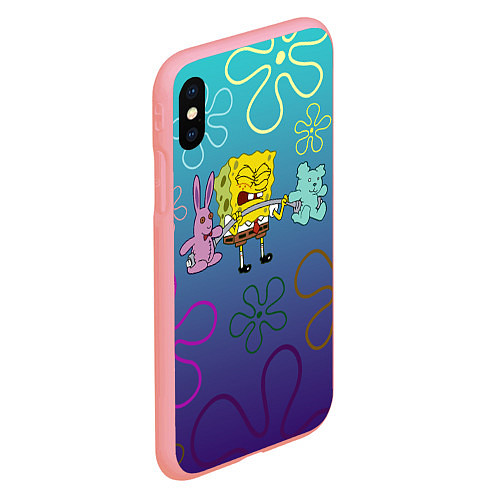 Чехол iPhone XS Max матовый Spongebob workout / 3D-Баблгам – фото 2