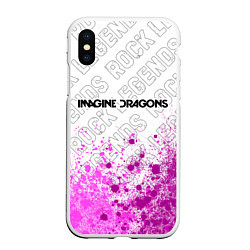 Чехол iPhone XS Max матовый Imagine Dragons rock legends посередине, цвет: 3D-белый