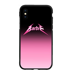 Чехол iPhone XS Max матовый Барби - стиль металлики: градиент, цвет: 3D-черный