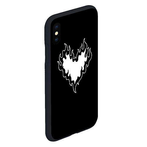 Чехол iPhone XS Max матовый Burning heart / 3D-Черный – фото 2